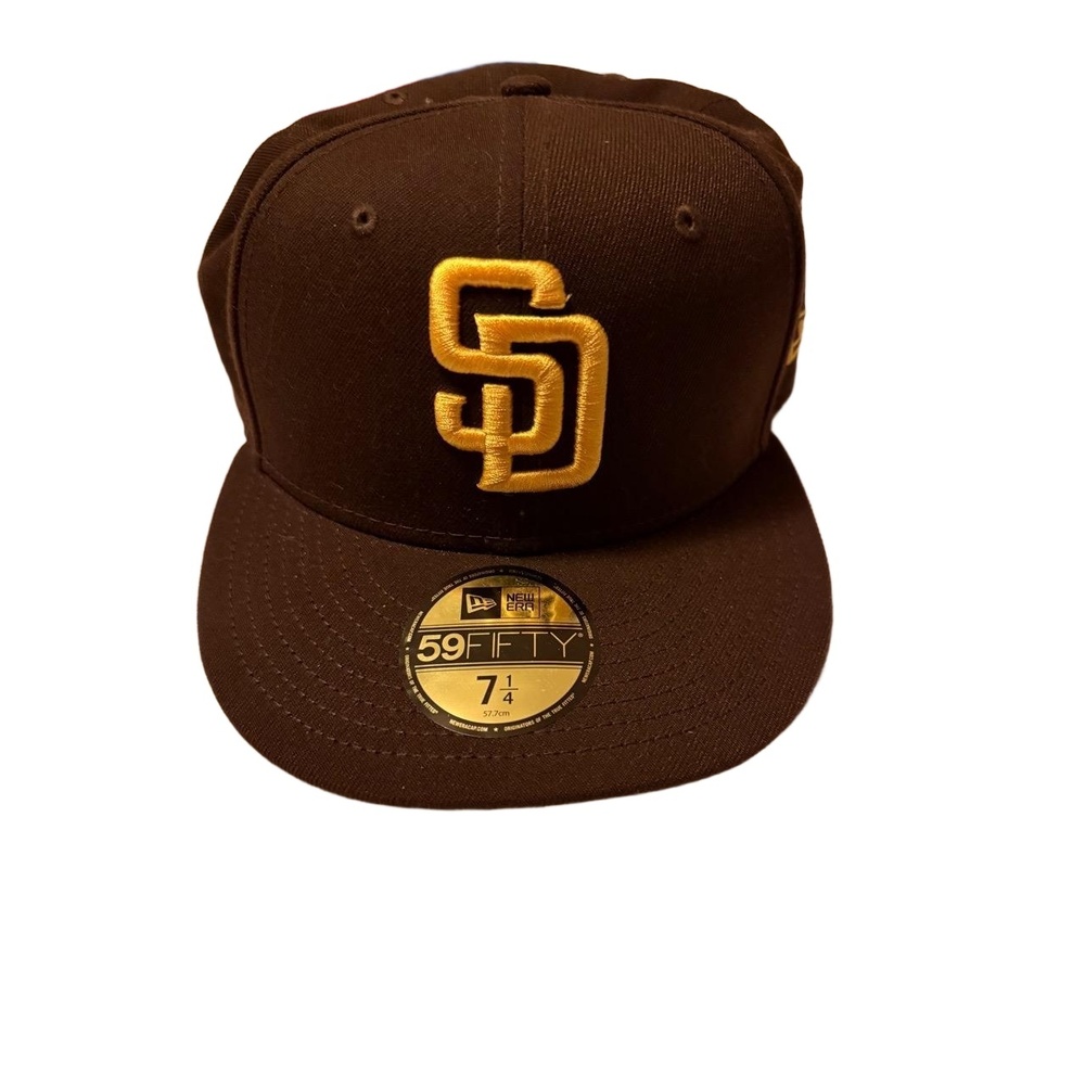 New Era 59FIFTY San‎ Diego Padres 7 1/4 Brown Gold MLB On-Field Fitted Cap